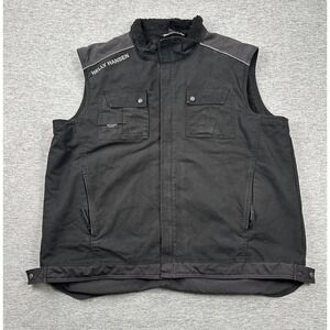 Helly Hansen Workwear Vest Mens 3XL Black Full Zip Canvas Sherpa Lined Rugged